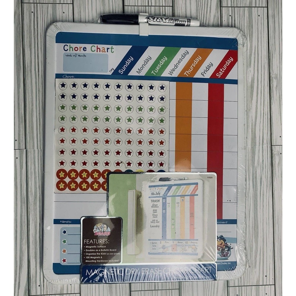 The Board Dudes Dry Erase Chore Chart 11x14